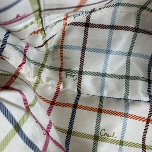 COACH CC Logo Jacquard Leather Trim Ergo Kisslock Shoulder Bag 12232 NO TAG - Picture 12 of 14